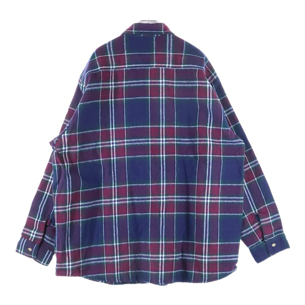 VINTAGE(ヴィンテージ) 90S VINTAGE FIVE BROTHERS HEAVY FLANNEL SHIRT ヴィンテージ ファイブブラザーズ チェック柄 ヘビーネルシャツ ネイビー/パープル