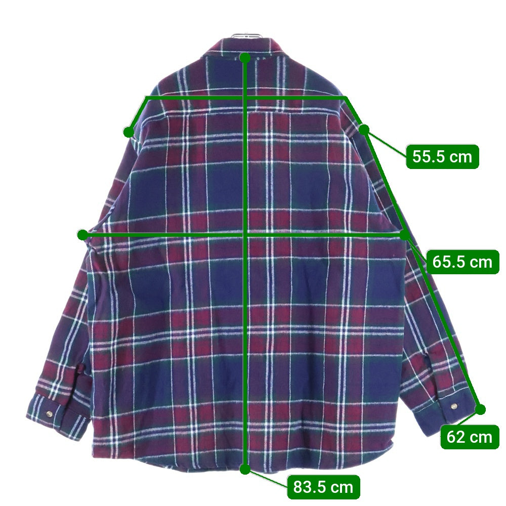 VINTAGE(ヴィンテージ) 90S VINTAGE FIVE BROTHERS HEAVY FLANNEL SHIRT ヴィンテージ ファイブブラザーズ チェック柄 ヘビーネルシャツ ネイビー/パープル