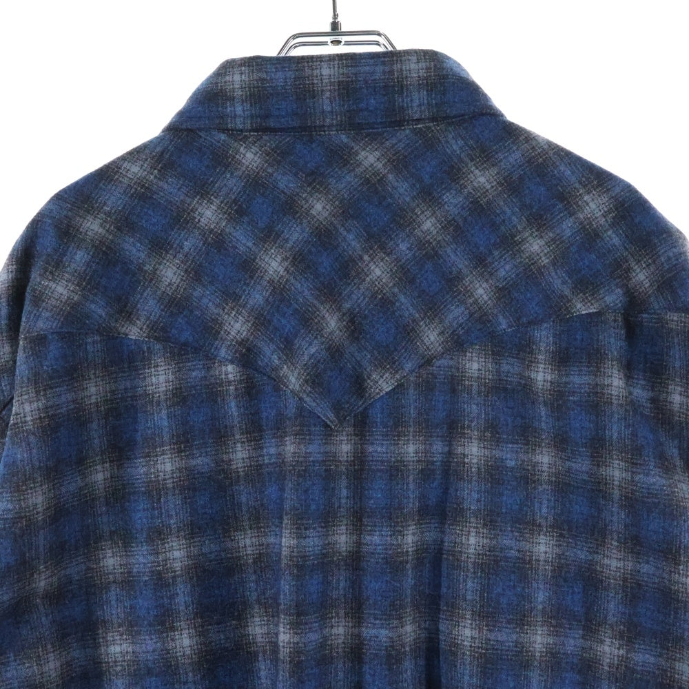 PENDLETON(ペンドルトン) CANYON SHIRT 長袖ウール オンブレチェック ウェスタンシャツ ブルー/ブラック