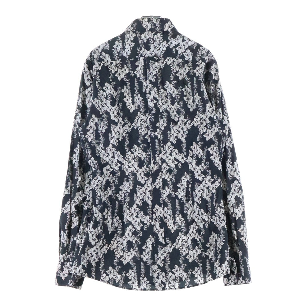 DOLCE & GABBANA(ドルチェアンドガッバーナ) 花柄 ロングスリーブ コットンシャツ ブラック/ホワイト G5EJ0T FS56C