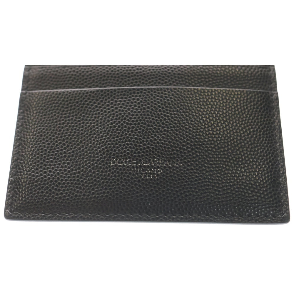 DOLCE & GABBANA(ドルチェアンドガッバーナ) ロゴ刻印 レザーカードケース 財布 ブラック