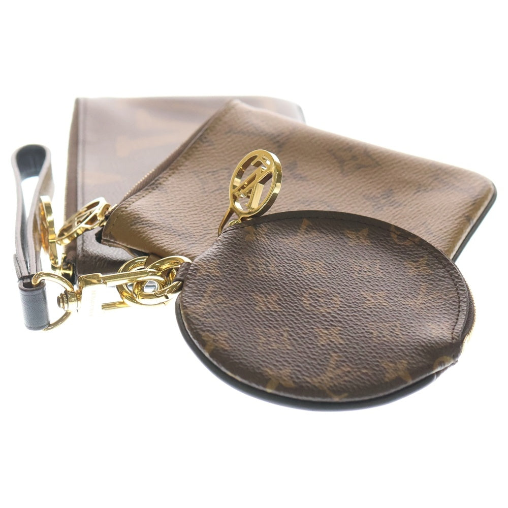 LOUIS VUITTON(ルイヴィトン) ポシェット トリオ モノグラム ジャイアント リバース ポーチ バッグ ブラウン M68756 RFID レディース