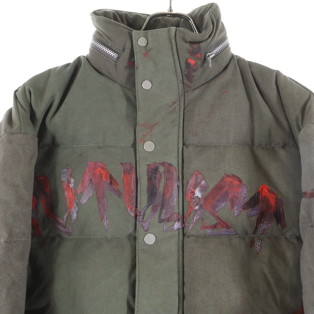cvtvlist(カタリスト) 21AW ヴィンテージ加工 ペンキロゴ ダウンジャケット グレー 21FW0103T