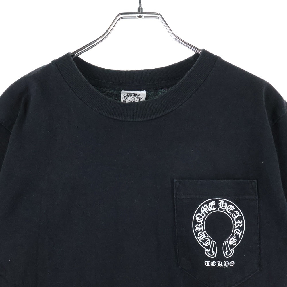 CHROME HEARTS(クロムハーツ) OLD HORSESHOE TOKYO S/S TEE オールド ホースシュープリント 東京限定 半袖ポケットTシャツ カットソー ブラック