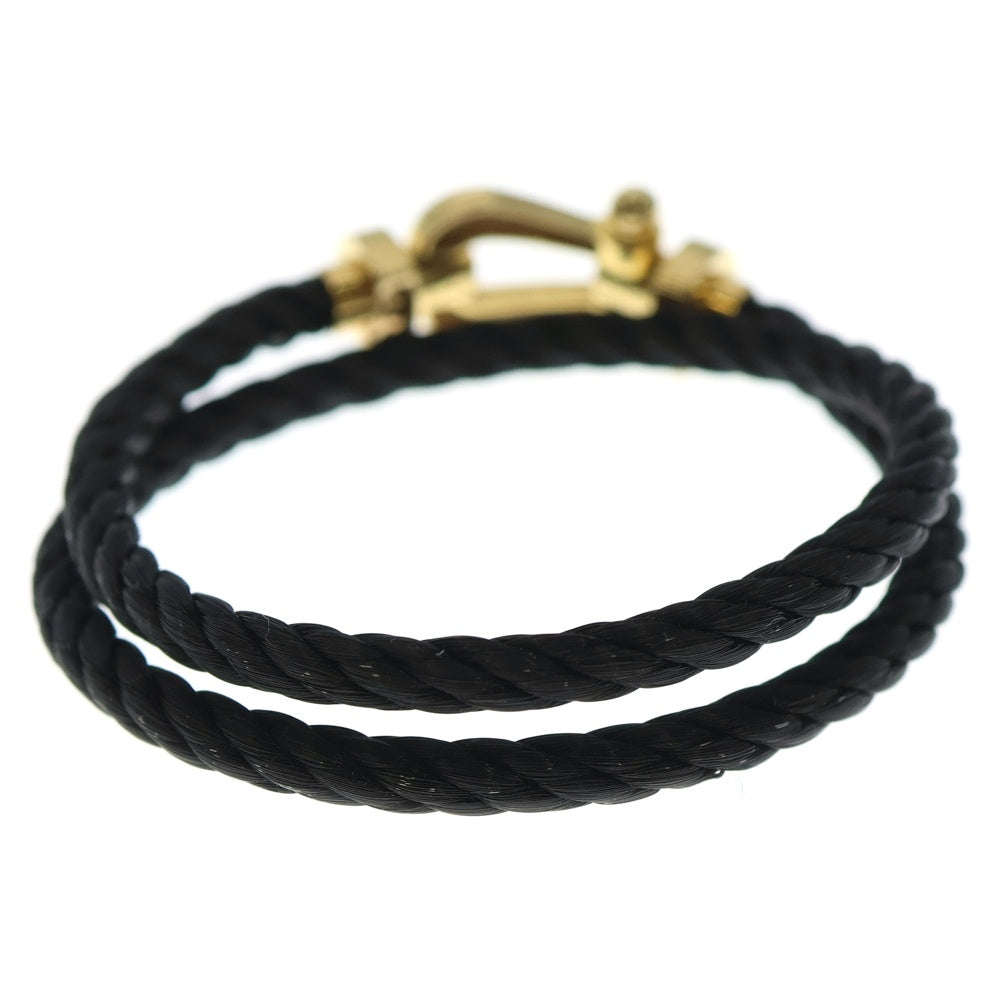 FRED(フレッド) FORCE 10 フォース 2連 2ロウケーブル ブレスレット ゴールド/ブラック K18YG