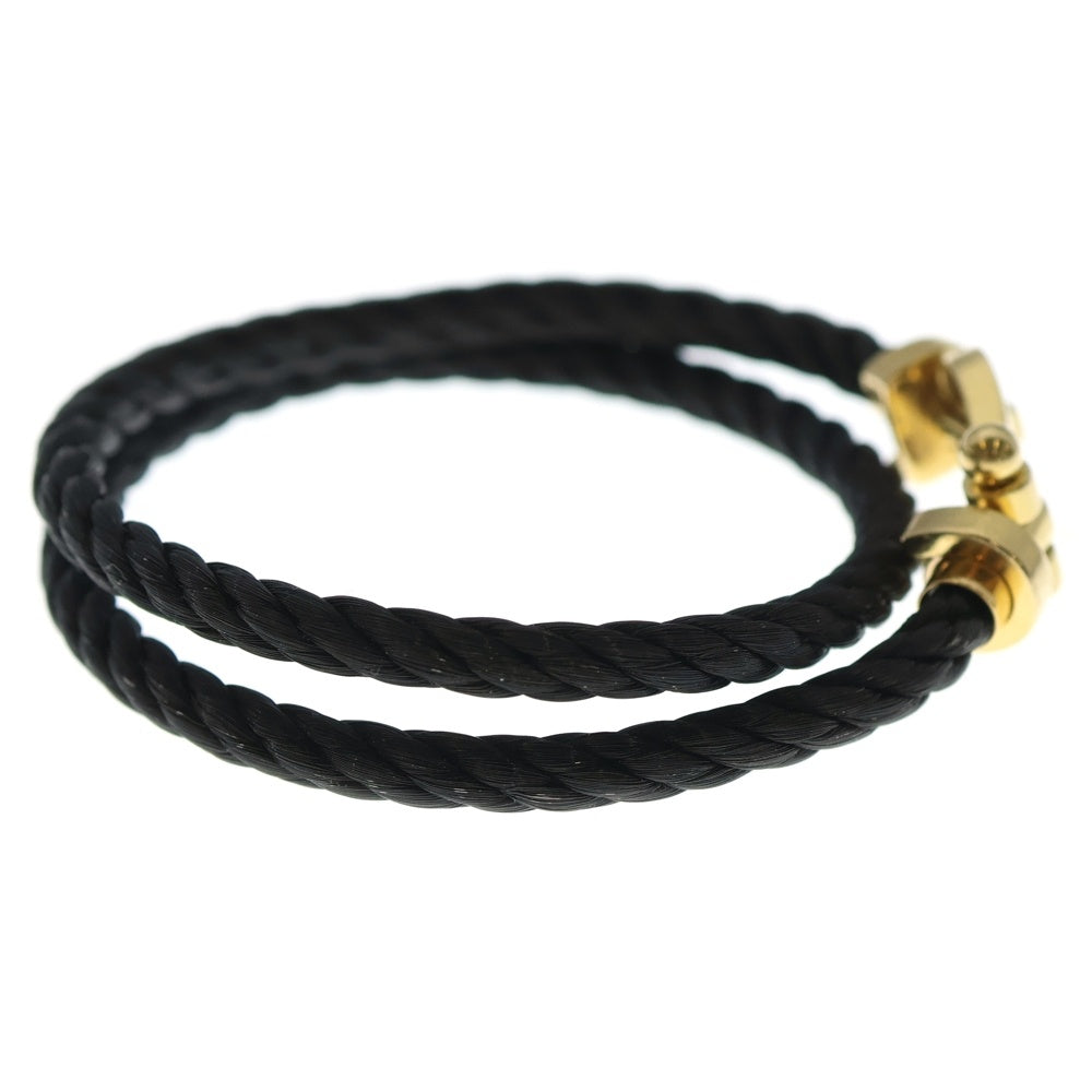 FRED(フレッド) FORCE 10 フォース 2連 2ロウケーブル ブレスレット ゴールド/ブラック K18YG