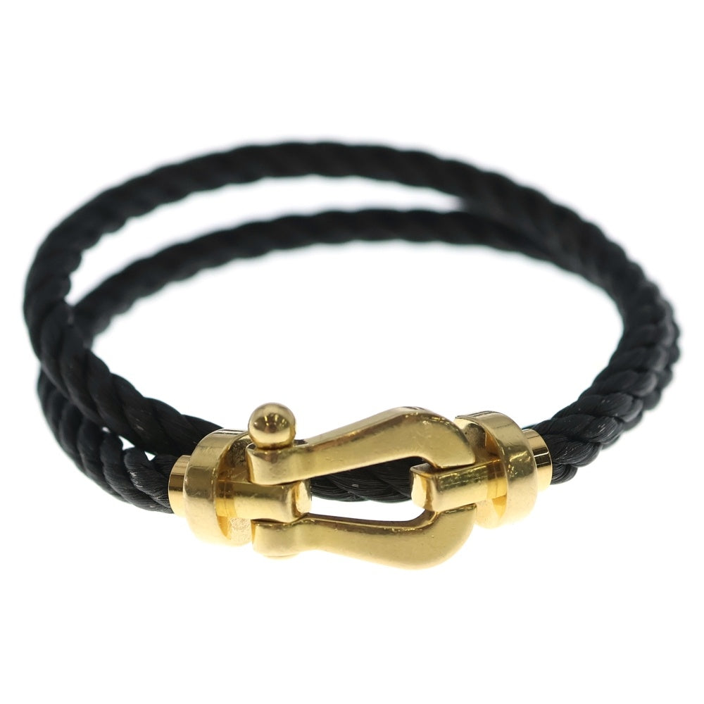 FRED(フレッド) FORCE 10 フォース 2連 2ロウケーブル ブレスレット ゴールド/ブラック K18YG