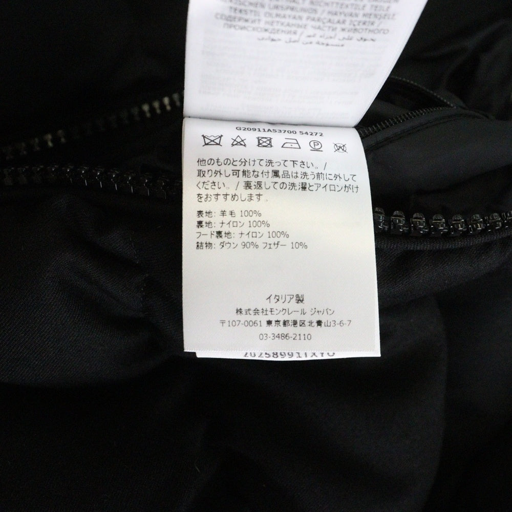 MONCLER(モンクレール) 21AW MONTGENEVRE モンジュネーブル アームロゴパッチ フーデッド ダウンジャケット ブラック G20911A53700 54272