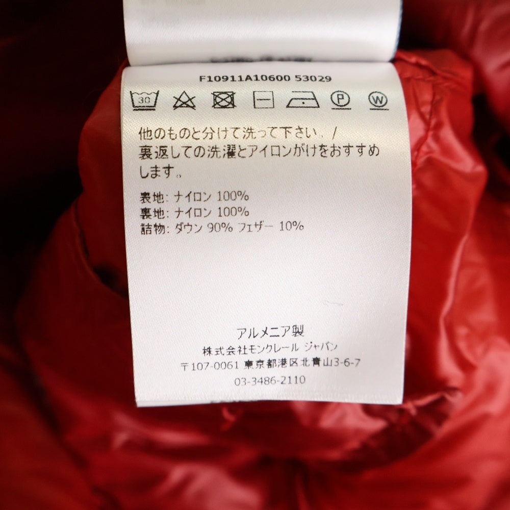 MONCLER(モンクレール) 20AW ACORUS アクロス ロゴワッペン ジップアップ ダウンジャケット レッド レディース F10911A10600 53029