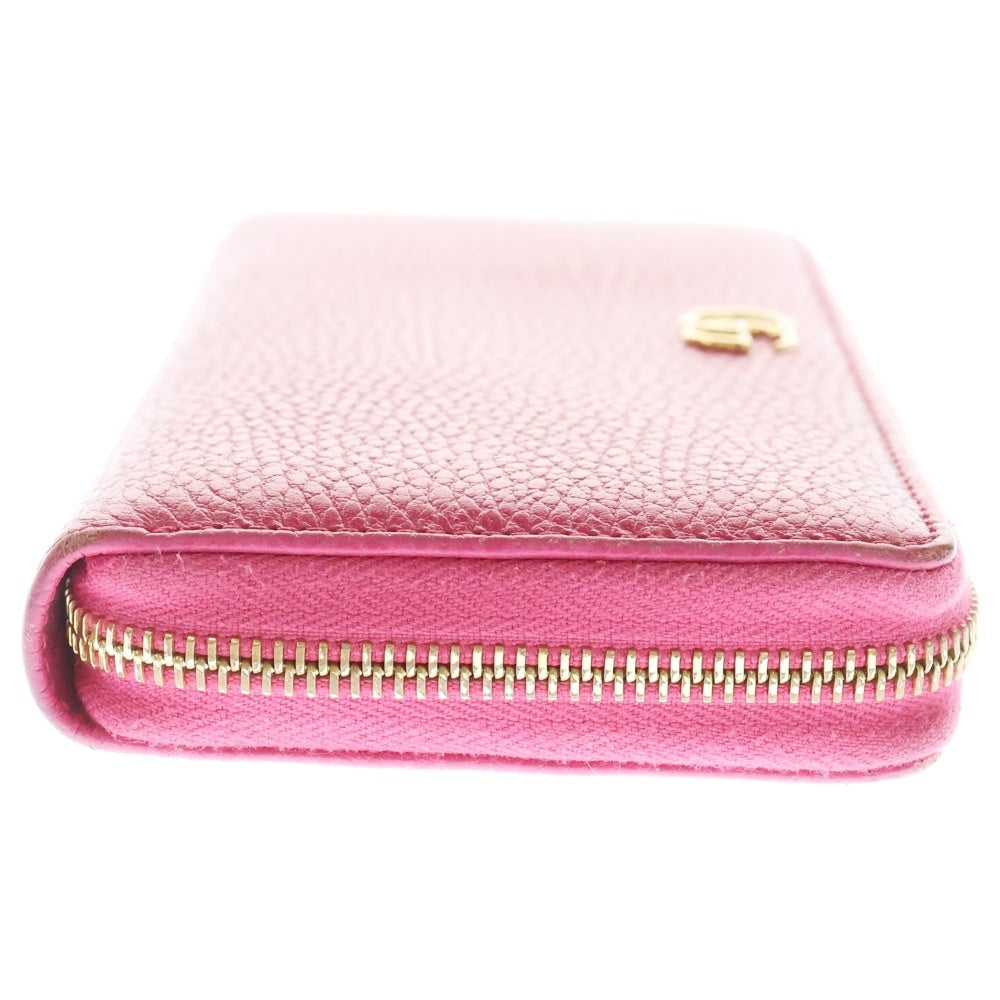 GUCCI(グッチ) GGマーモント ラウンドファスナー 長財布 ウォレット ピンク/ゴールド 456117 584046
