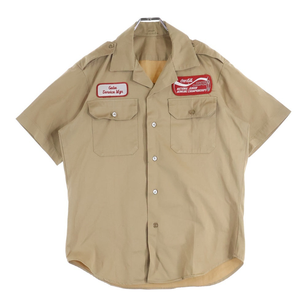 VINTAGE(ヴィンテージ) 70S U.S.MILITARY VINTAGE 米軍 ミリタリー ヴィンテージ コットン 半袖シャツ ベージュ DSA100-76-C-0269