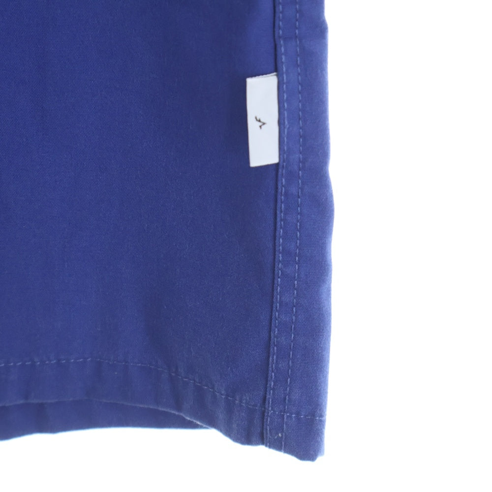 LEGENDA(レジェンダ) フロントロゴワッペン コットン 七分袖シャツ ブルー