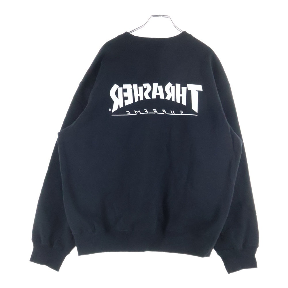 SUPREME(シュプリーム) 24AW ×Thrasher Crewneck スラッシャー フォトプリント クルーネック スウェットトレーナー ブラック
