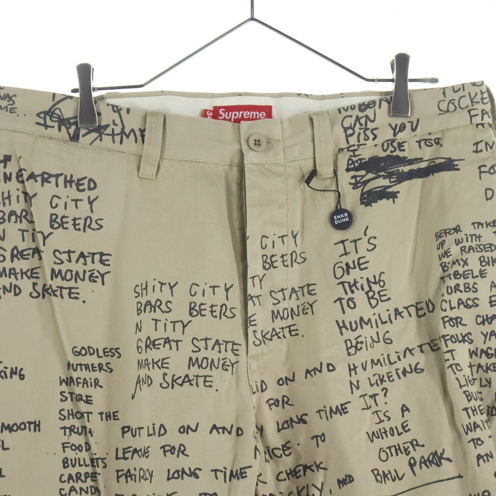 SUPREME(シュプリーム) 23SS Gonz Poems Chino Pant ゴンズ ポエム ワーク チノパンツ ベージュ