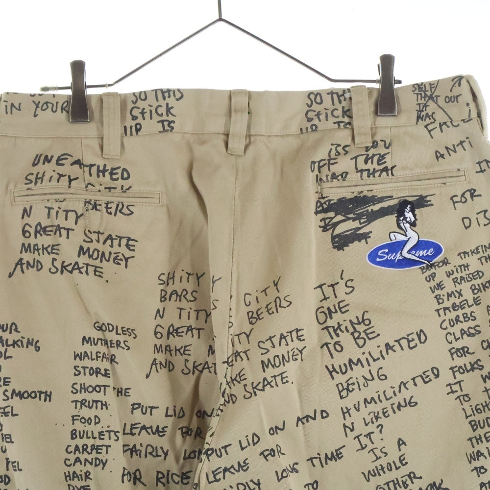 SUPREME(シュプリーム) 23SS Gonz Poems Chino Pant ゴンズ ポエム ワーク チノパンツ ベージュ