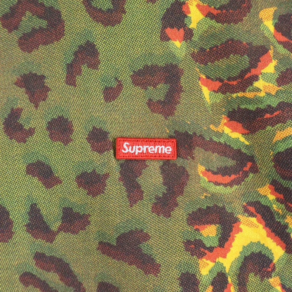 SUPREME(シュプリーム) 24AW Small Box L/S Tee チーター レオパード総柄 スモールボックスロゴ クルーネック 長袖Tシャツ カットソー グリーン/イエロー