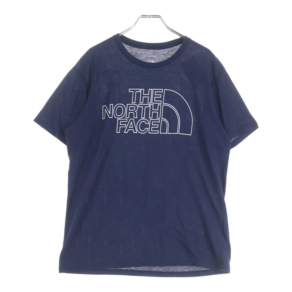 THE NORTH FACE(ザノースフェイス) フロントロゴデザイン クルーネック カットソー 半袖メッシュTシャツ ネイビー NT32176