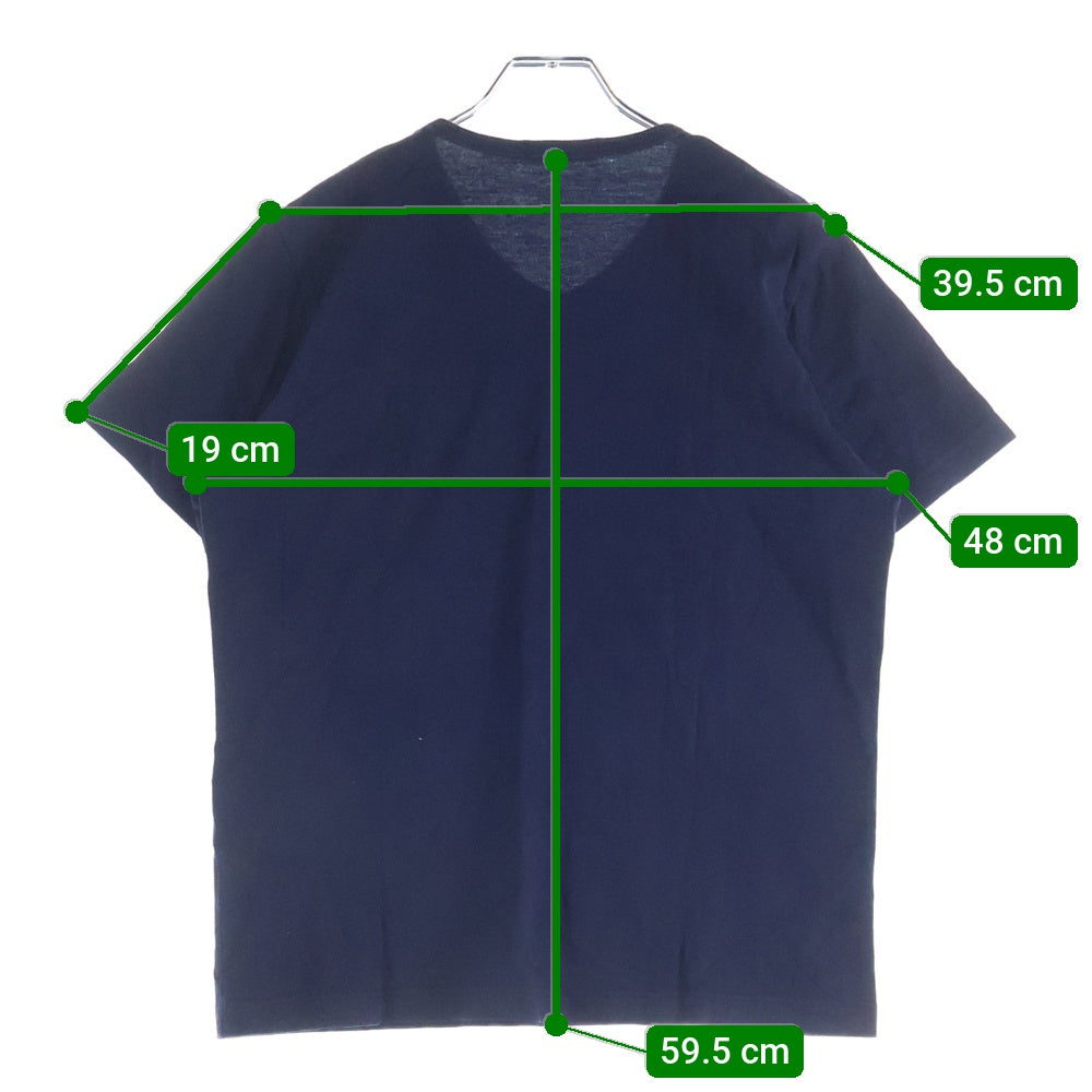 LACOSTE(ラコステ) 胸ロゴパッチデザイン Vネック カットソー 半袖Tシャツ ネイビー TH632E