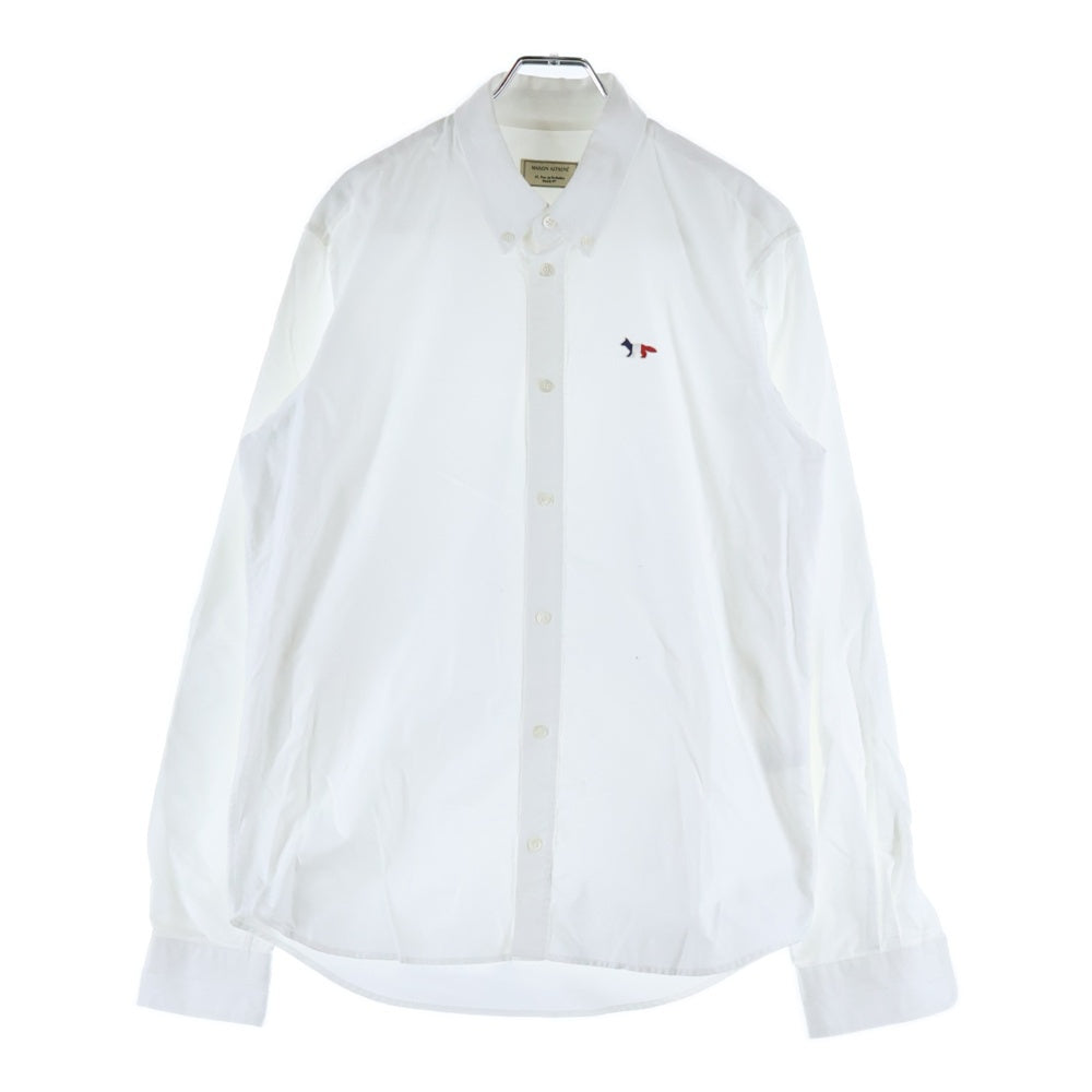 MAISON KITSUNE(メゾンキツネ) 胸ロゴデザイン ボタンダウン 長袖シャツ ホワイト FM00400WC2010