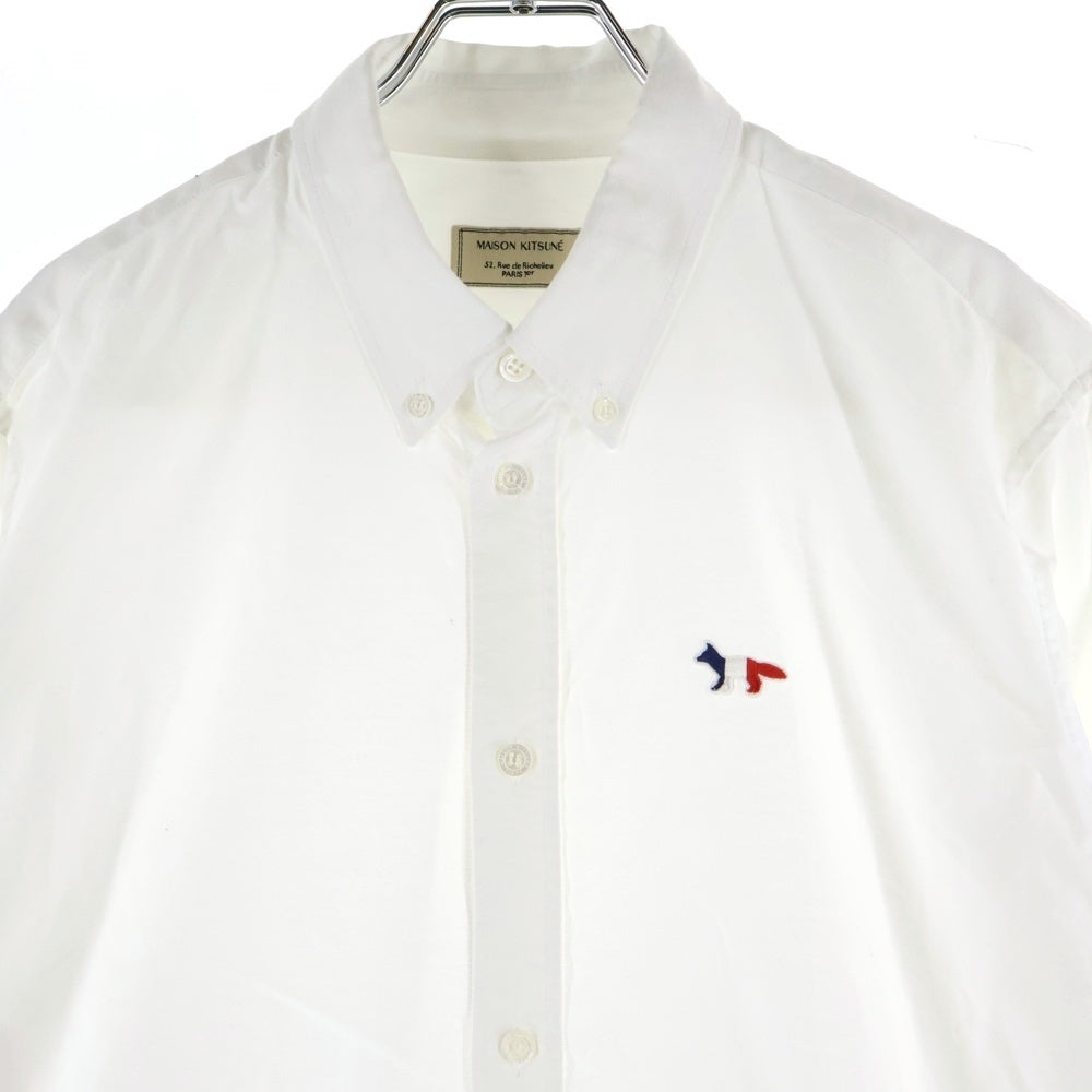 MAISON KITSUNE(メゾンキツネ) 胸ロゴデザイン ボタンダウン 長袖シャツ ホワイト FM00400WC2010
