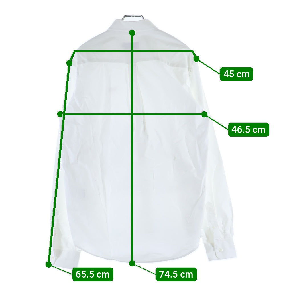 MAISON KITSUNE(メゾンキツネ) 胸ロゴデザイン ボタンダウン 長袖シャツ ホワイト FM00400WC2010