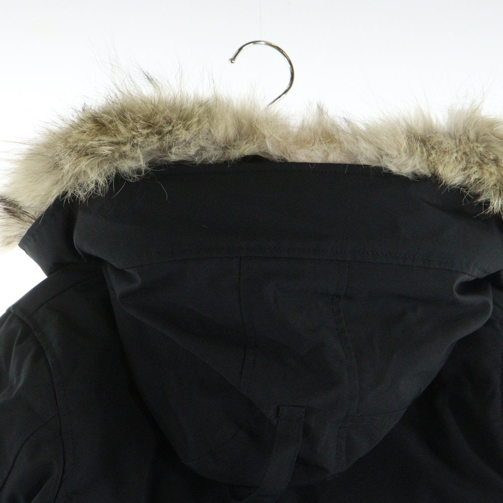 CANADA GOOSE(カナダグース) SHELBURNE PARKA シェルバーン アームロゴデザイン ファー付き フーデッド ジップアップ ダウンコート レディース ブラック 3802LA