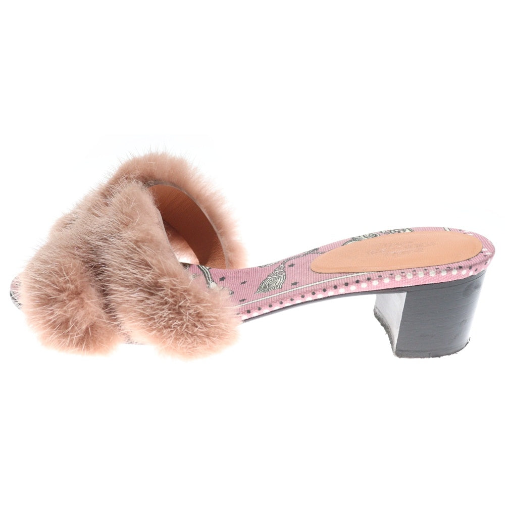 HERMES(エルメス) OASHIS SANDAL GRANIT ROSE オアシス グラニットローズ ファーサンダル パンプス マルチカラー レディース