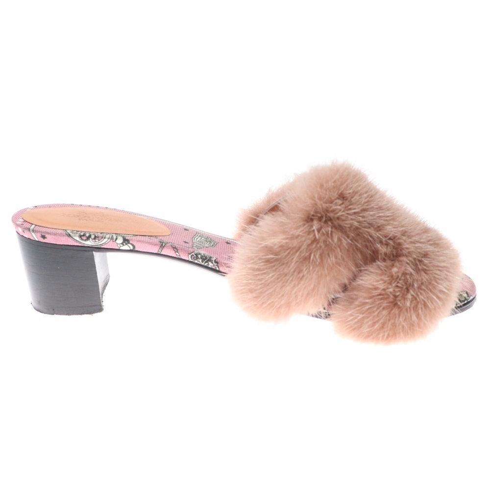 HERMES(エルメス) OASHIS SANDAL GRANIT ROSE オアシス グラニットローズ ファーサンダル パンプス マルチカラー レディース