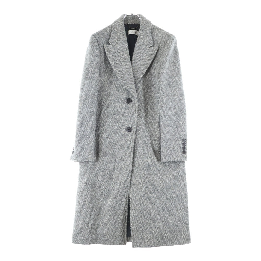 COACH(コーチ) ヘリンボーン ウール チェスター コート グレー レディース