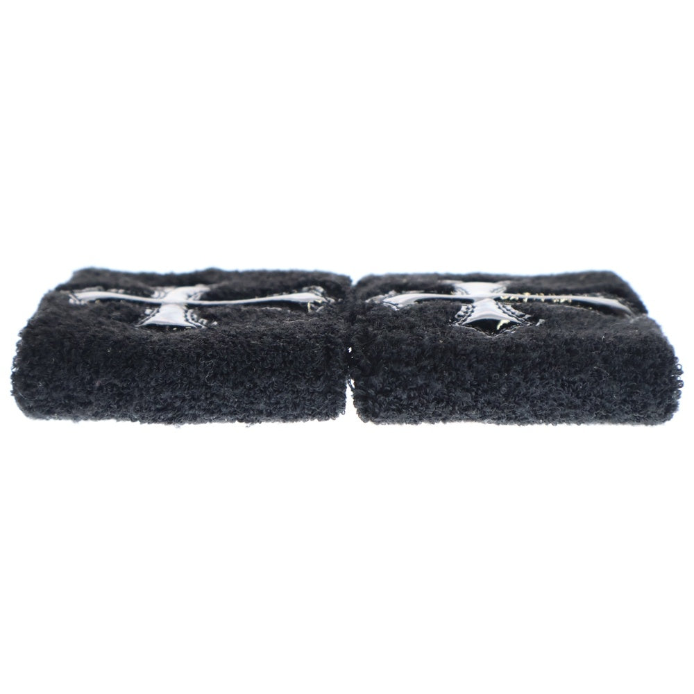 CHROME HEARTS(クロムハーツ) SWEATBAND WRIST エナメル パテントレザー クロスパッチ リストバンド ブラック