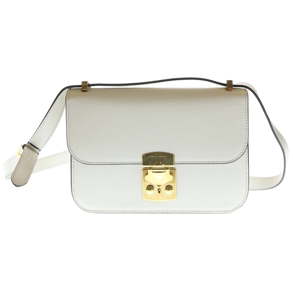 MIU MIU ミュウミュウ ショルダーバッグ ホワイト Chalk White Arcadie Leather Bag | Miu Miu