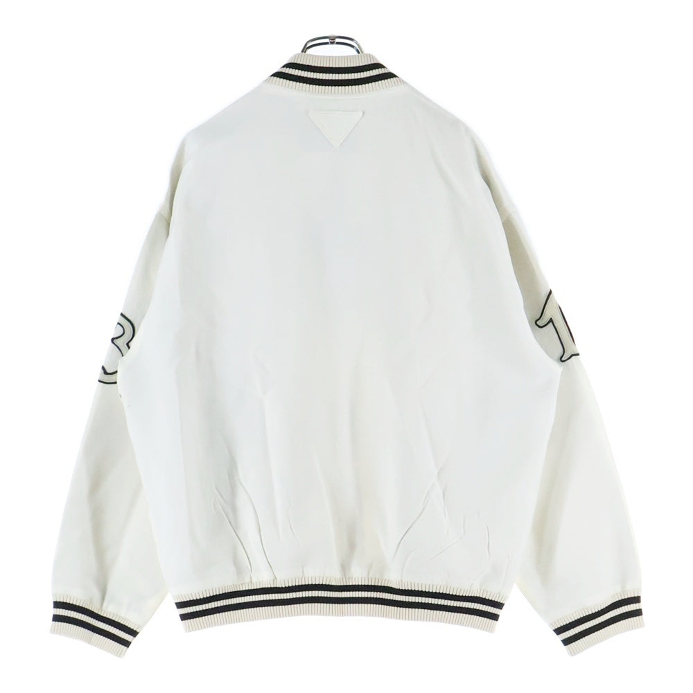 PRADA(プラダ) KID MOHAIR BOMBER JACKET パッチデザイン キッドモヘア ボンバージャケット アイボリー レディース P521PR
