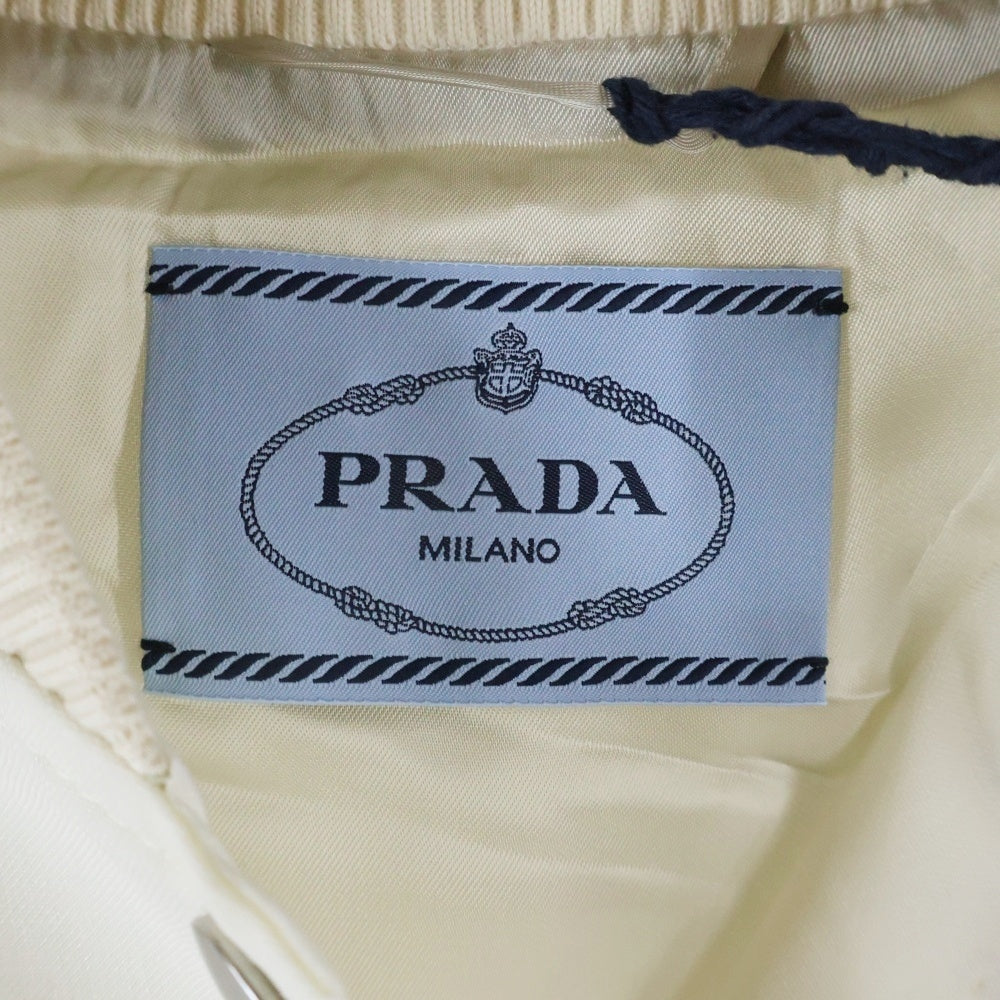 PRADA(プラダ) KID MOHAIR BOMBER JACKET パッチデザイン キッドモヘア ボンバージャケット アイボリー レディース P521PR