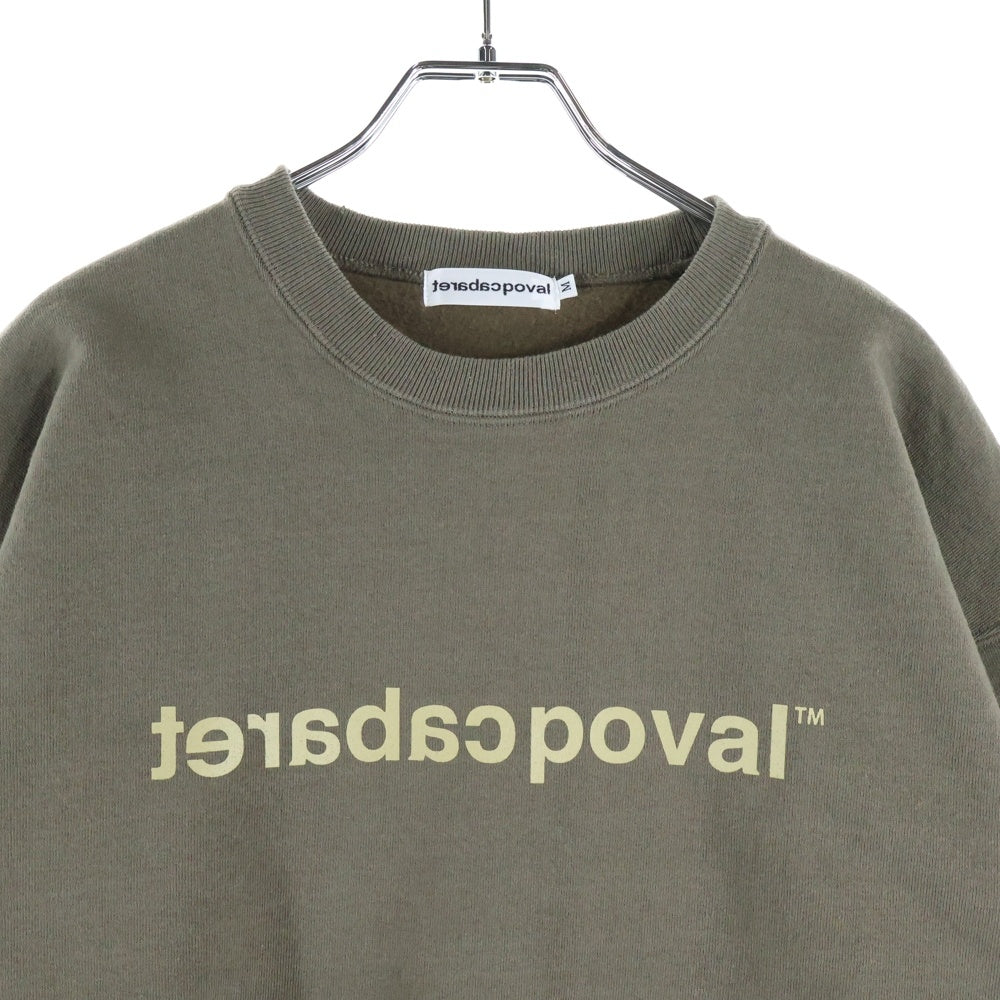 CABARET POVAL(キャバレーポバール) Logo Crewneck ロゴクルーネックスウェット トレーナー カーキ
