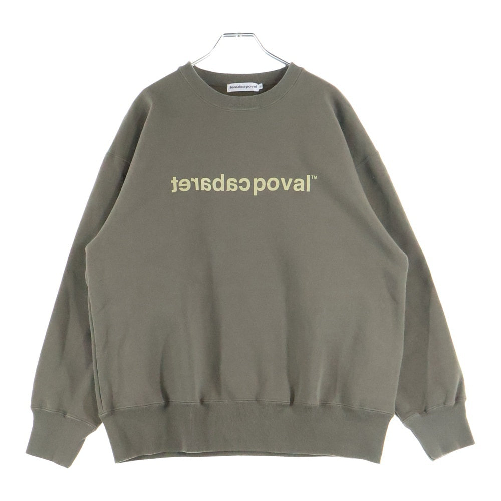 CABARET POVAL(キャバレーポバール) Logo Crewneck ロゴクルーネックスウェット トレーナー カーキ
