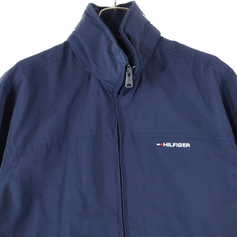 TOMMY HILFIGER(トミーヒルフィガー) ロゴエンブロイダリー ナイロン ジップアップジャケット ブルゾン ネイビー 7857270
