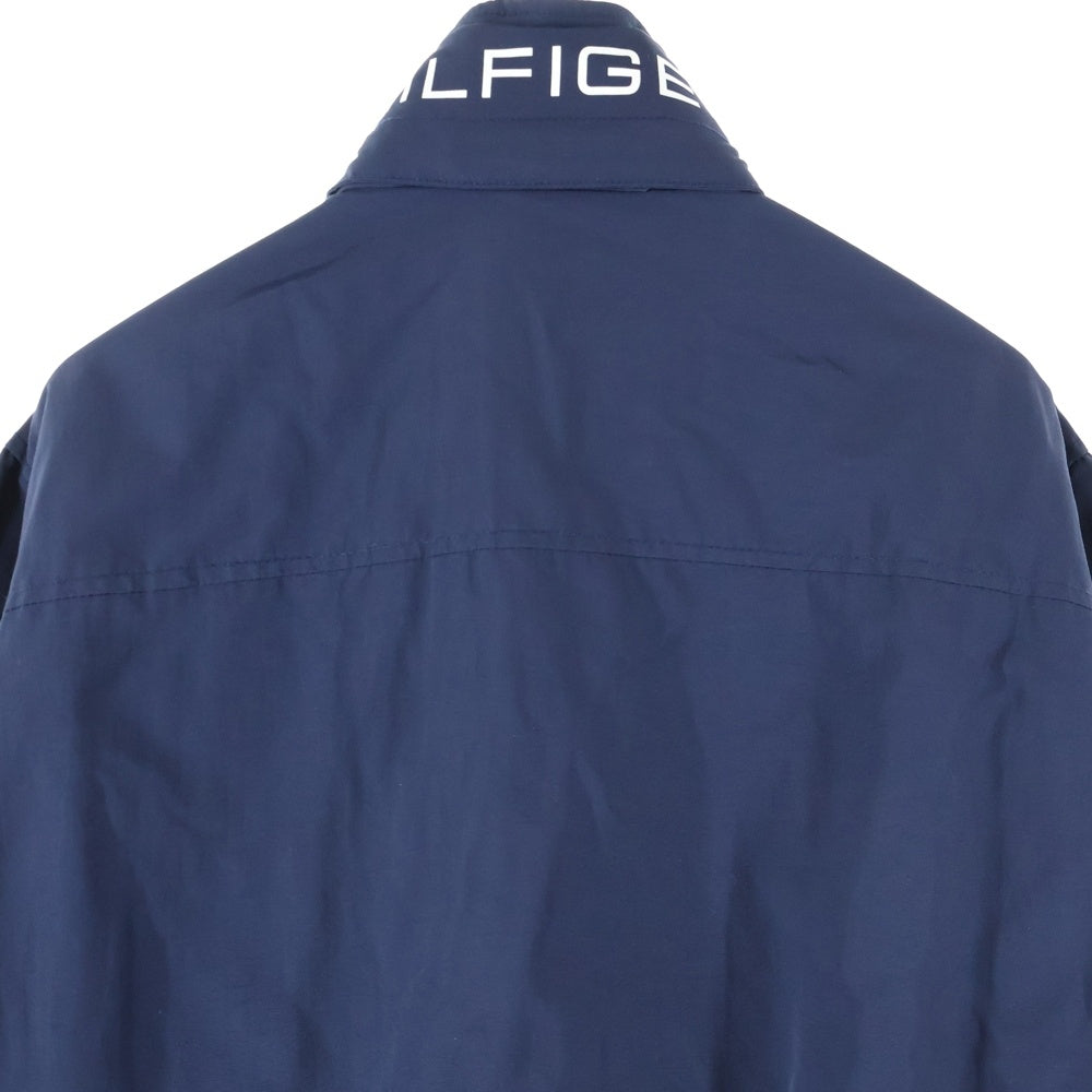 TOMMY HILFIGER(トミーヒルフィガー) ロゴエンブロイダリー ナイロン ジップアップジャケット ブルゾン ネイビー 7857270