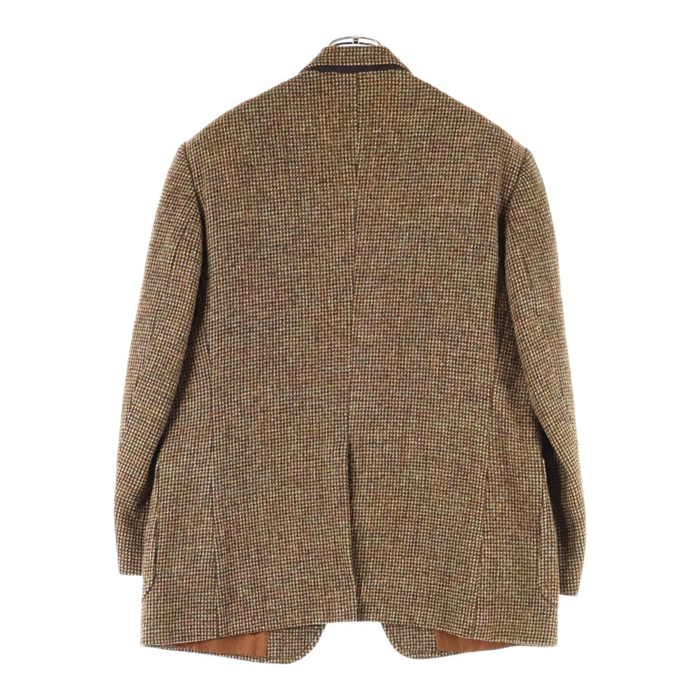 Harris Tweed(ハリスツイード) チェック柄 2Bウールテーラードジャケット ブラウン