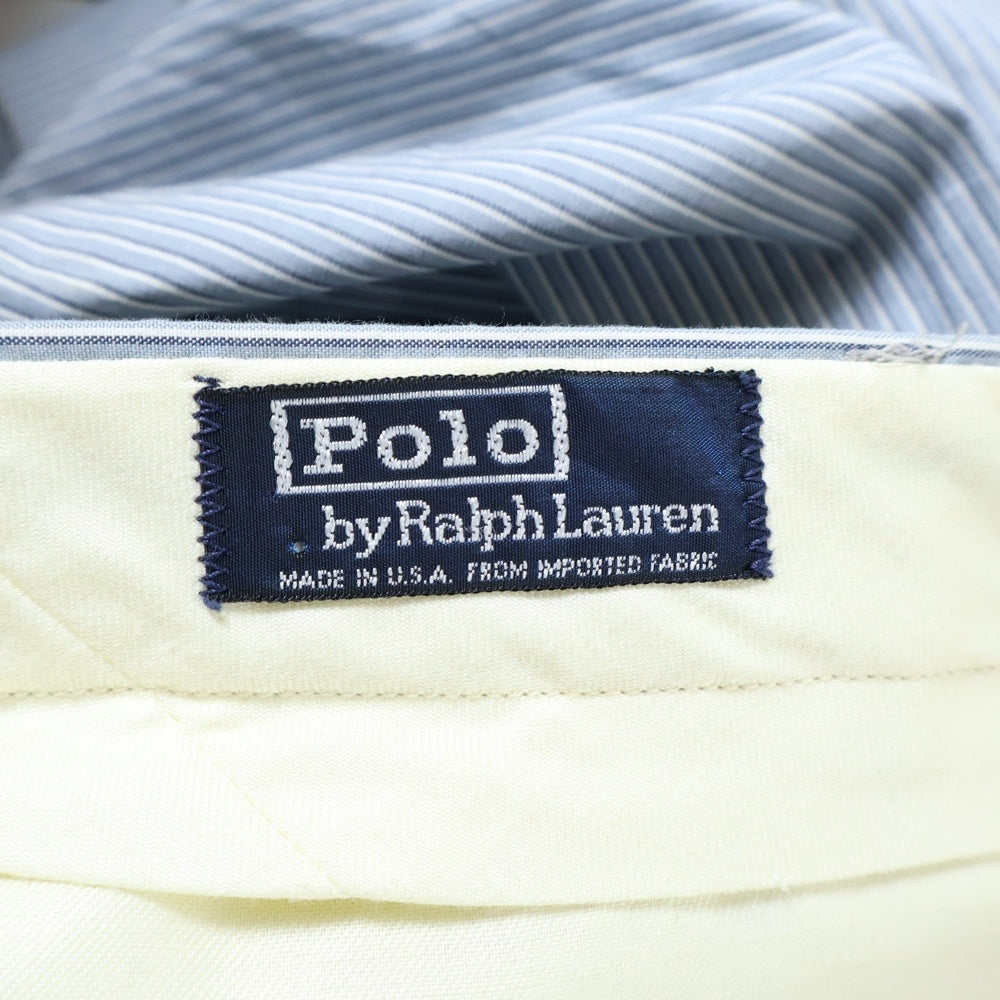 POLO RALPH LAUREN(ポロラルフローレン) ストライプ柄 2タック コットンスラックス パンツ ブルー 514814072KV