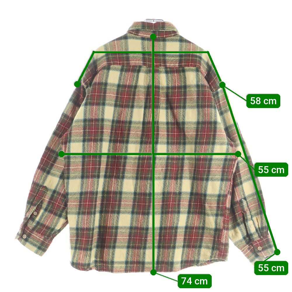 BANANA REPUBLIC(バナナリパブリック) チェック柄 長袖ウールボタンダウンシャツ レッド/グリーン