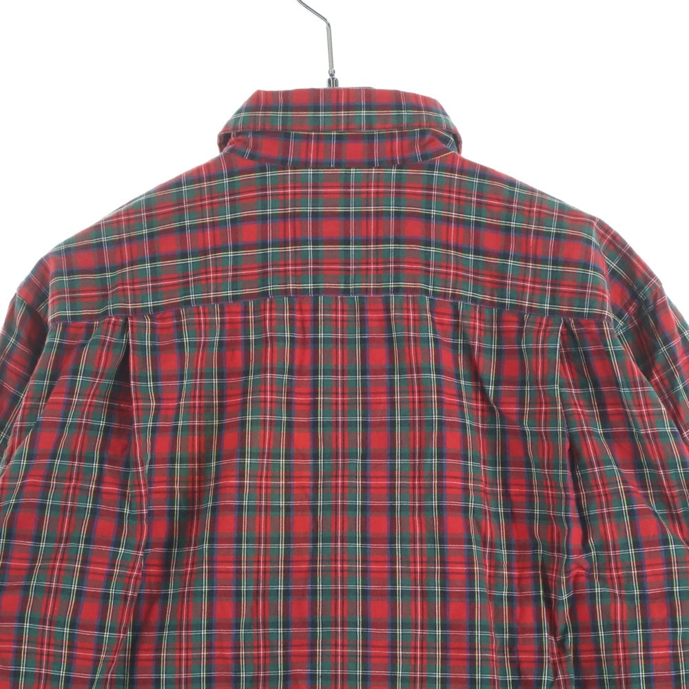 COMME des GARCONS HOMME PLUS(コムデギャルソンオムプリュス) 11AW パッチワーク切替 長袖チェックボタンシャツ レッド/グリーン PH-B043