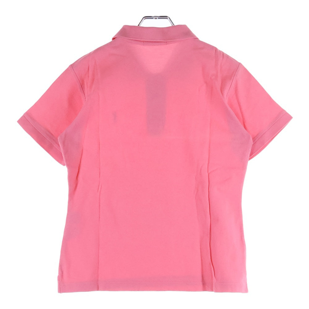 YVES SAINT LAURENT(イヴサンローラン) フロントロゴ刺繍 コットン 半袖ポロシャツ ピンク WN78-092