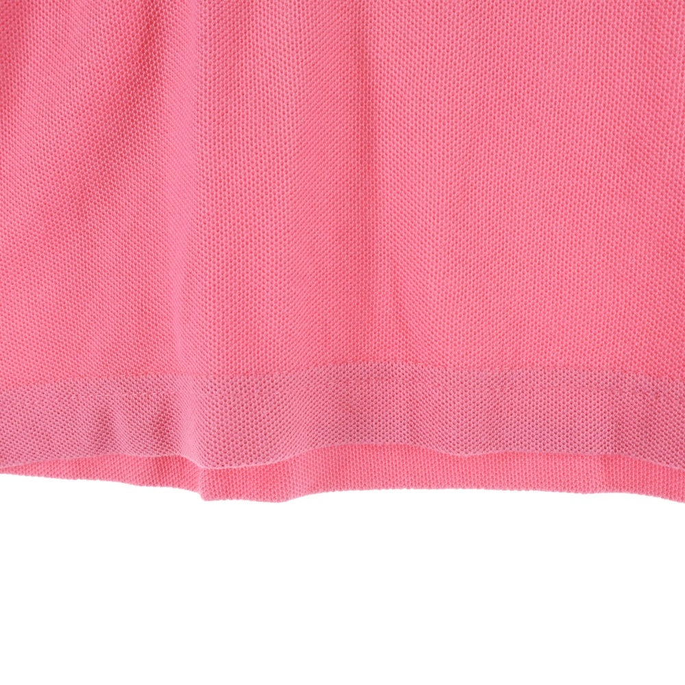 YVES SAINT LAURENT(イヴサンローラン) フロントロゴ刺繍 コットン 半袖ポロシャツ ピンク WN78-092