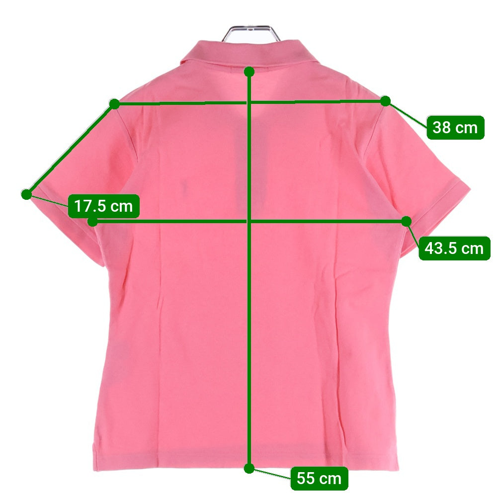 YVES SAINT LAURENT(イヴサンローラン) フロントロゴ刺繍 コットン 半袖ポロシャツ ピンク WN78-092