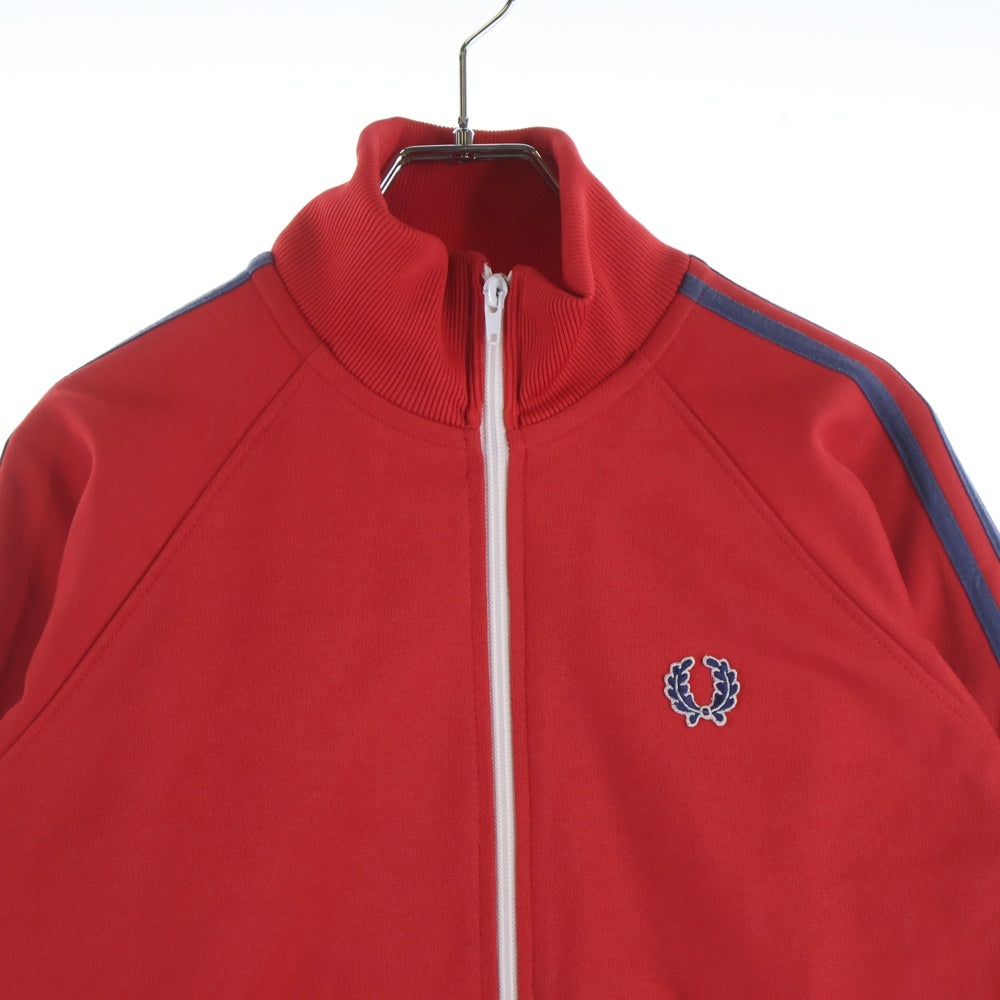 FRED PERRY(フレッドペリー) 胸エンブロイダリーデザイン ダブルポケット ジップアップ トラックジャケット レッド J5761