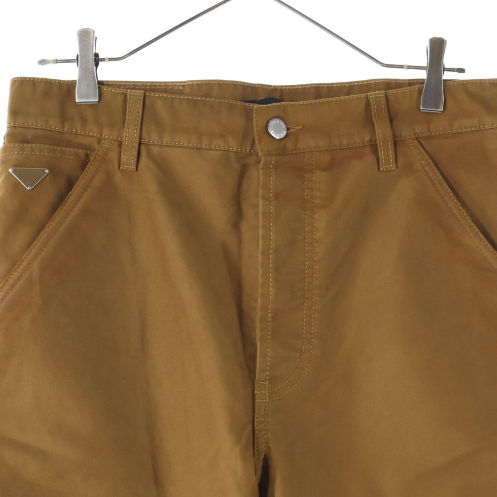 PRADA(プラダ) 24AW MOLESKIN PANTS LIGHT BROWN モールスキン ダブルニー ボタンフライ ペインターパンツ ブラウン GEP398