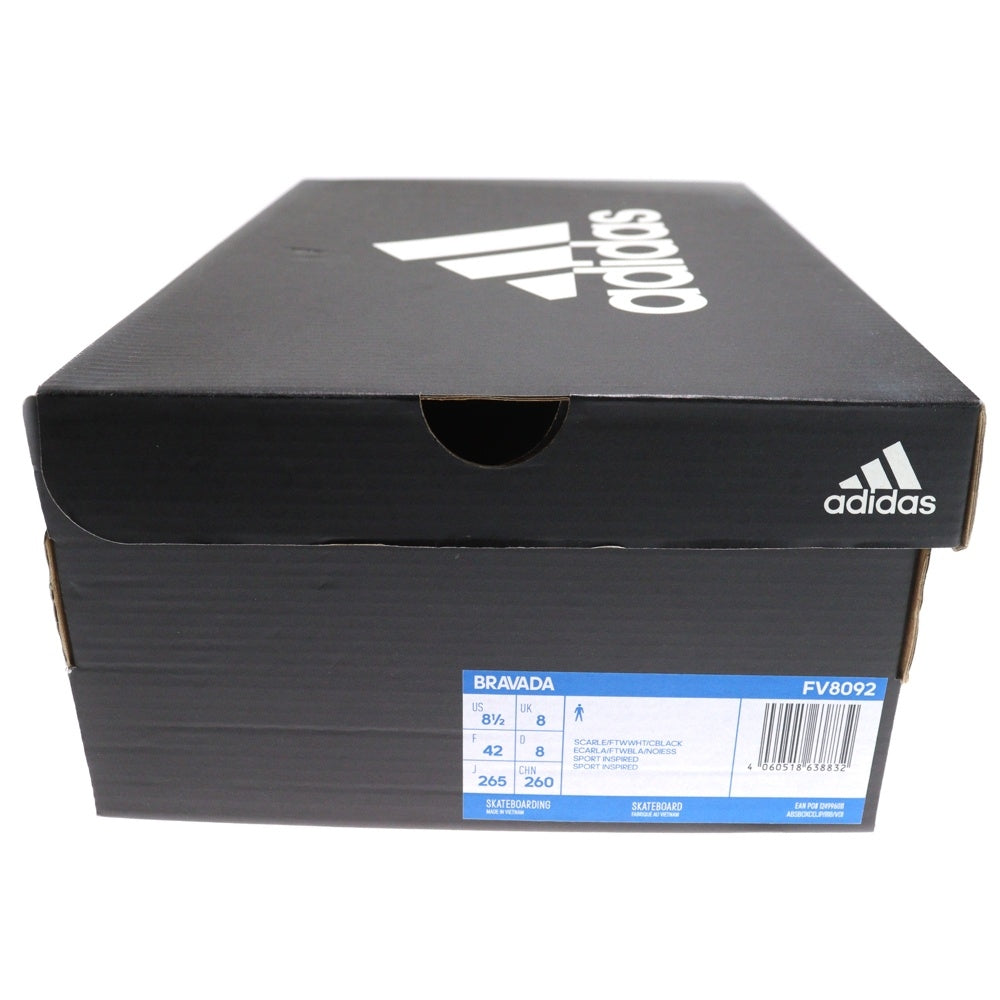 adidas(アディダス) BRAVADA SKATE ブラバダスケート ローカットスニーカー レッド/ホワイト US8.5/26.5cm FV8092