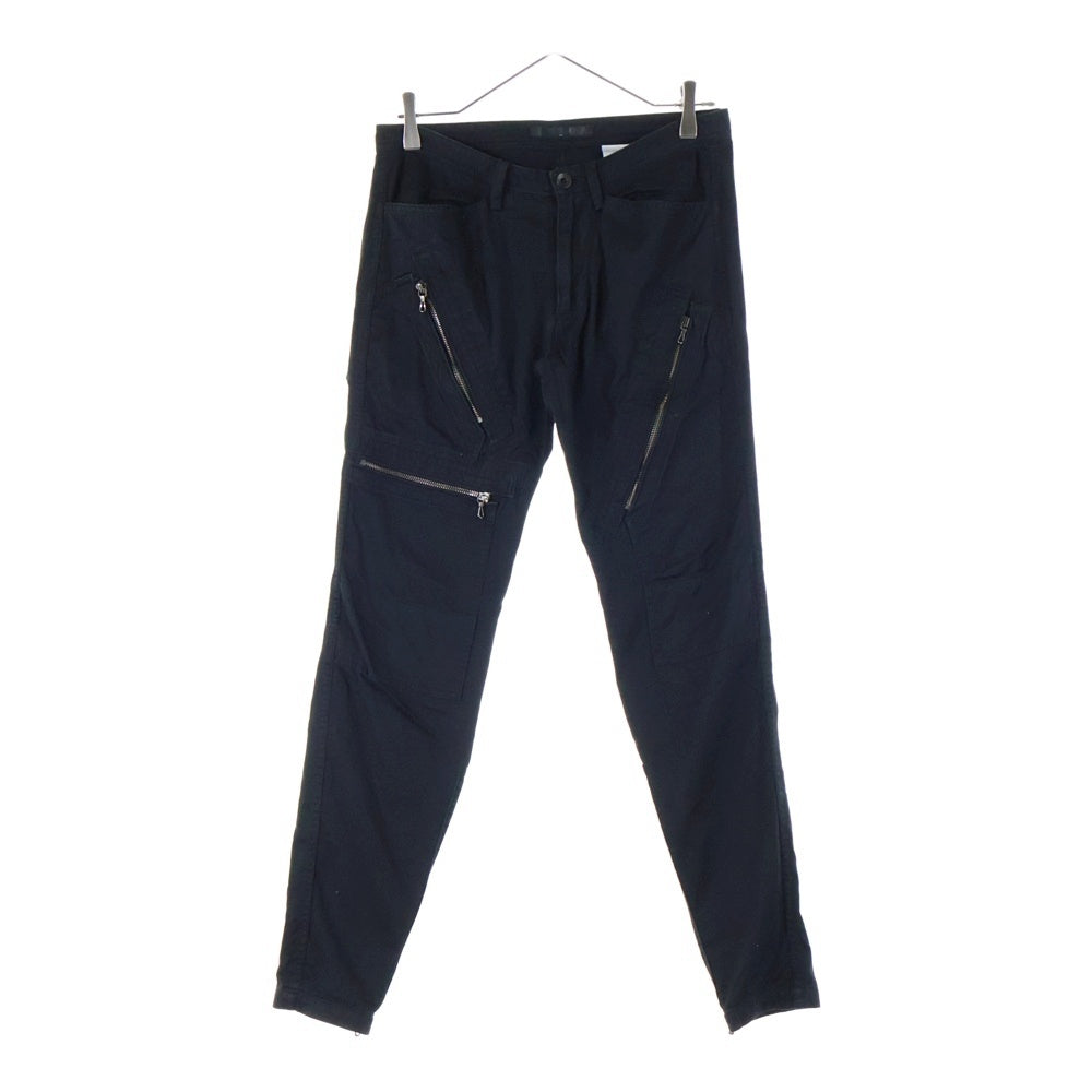 JULIUS(ユリウス) 09AW 7th Morning マルチジップポケット テーパード カーゴパンツ ブラック