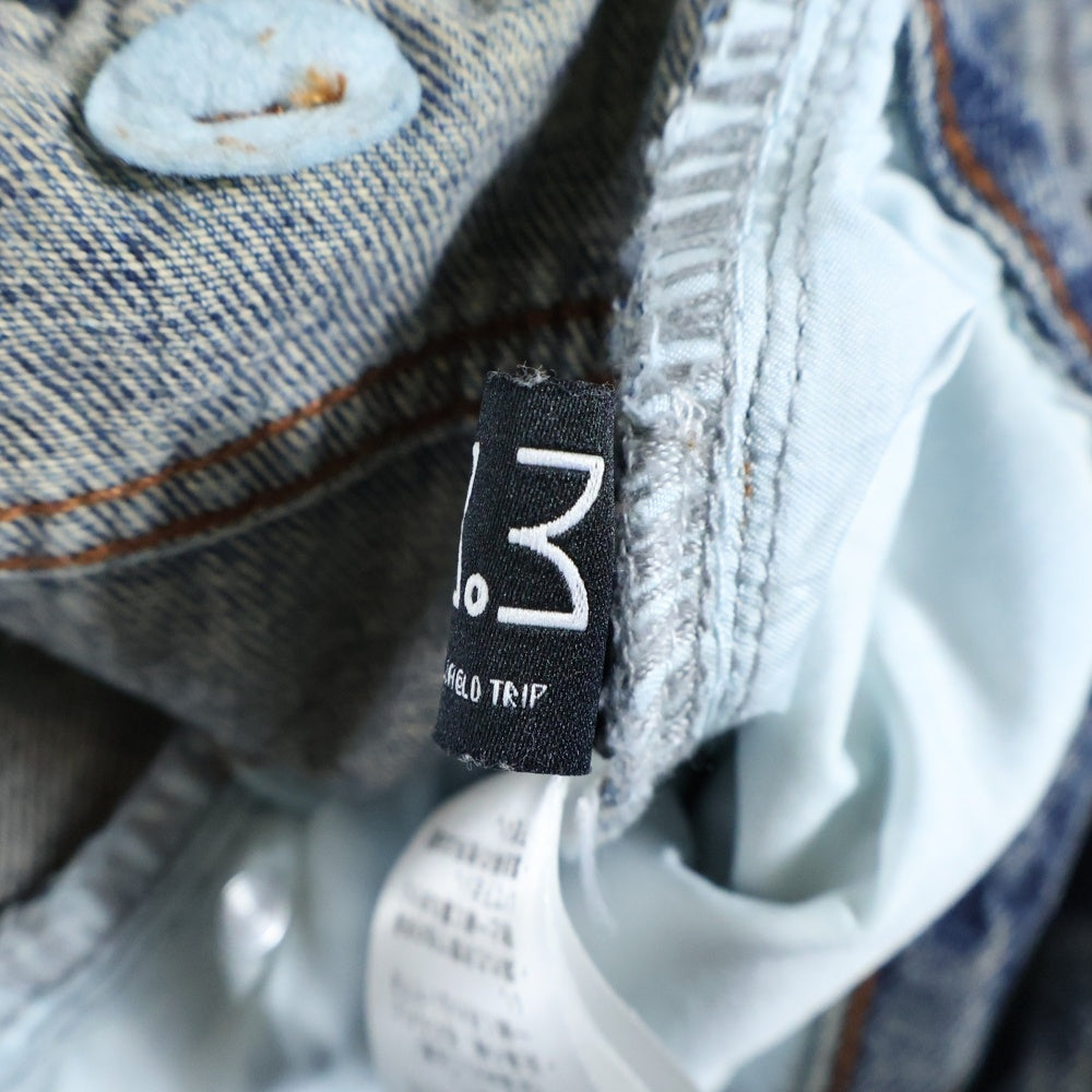 NO BRAND(ノーブランド) Decency Concept ディセンシー コンセプト ウォッシュ加工 ワイドフレアデニムパンツ インディゴ AL010474L3