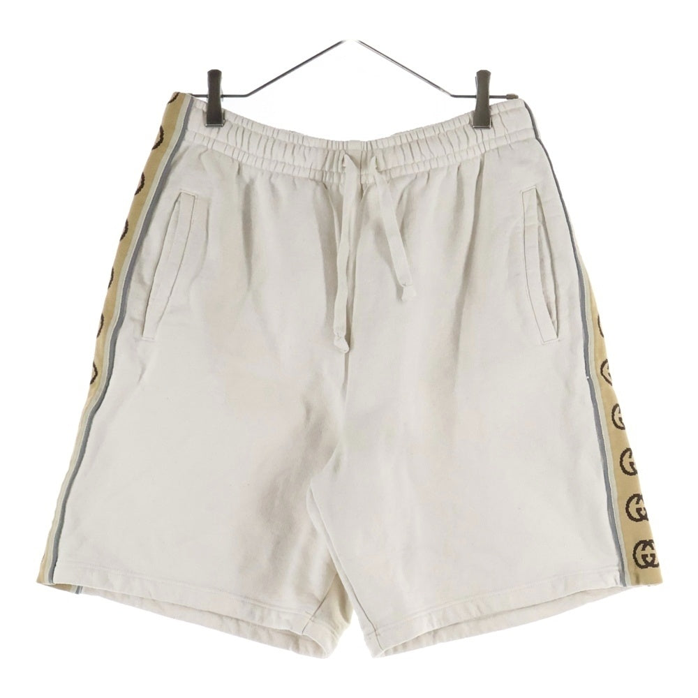 GUCCI(グッチ) インターロッキングG サイドライン イージーハーフパンツ ショーツ アイボリー 630715 XJBUW